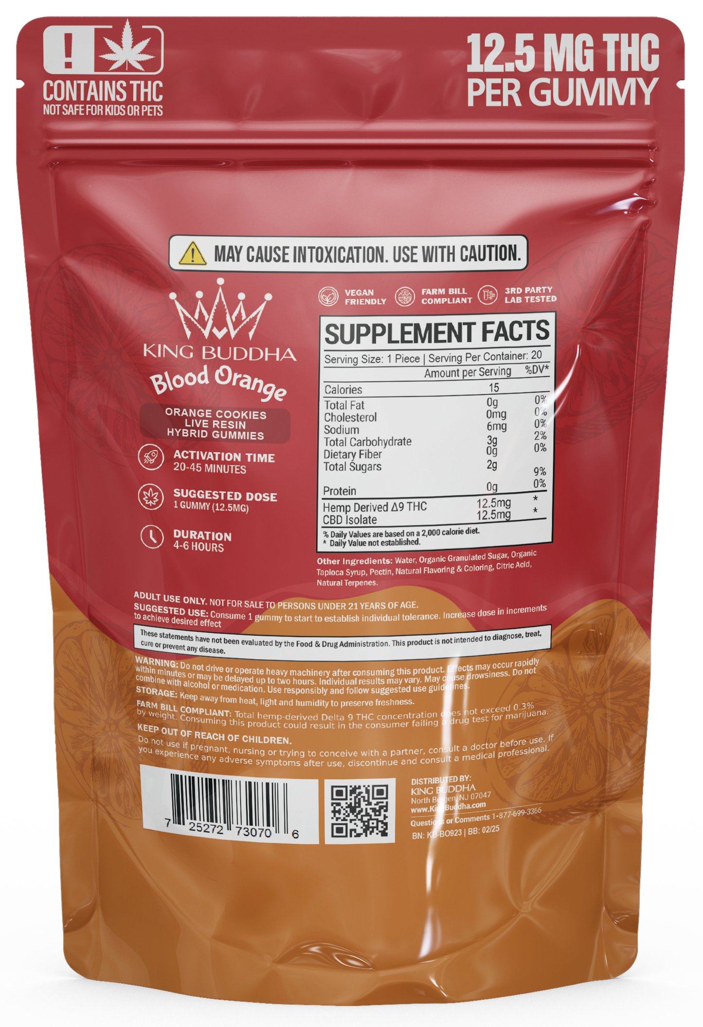 BLOOD ORANGE DELTA 9 GUMMIES - LIVE RESIN HYBRID - King Buddha