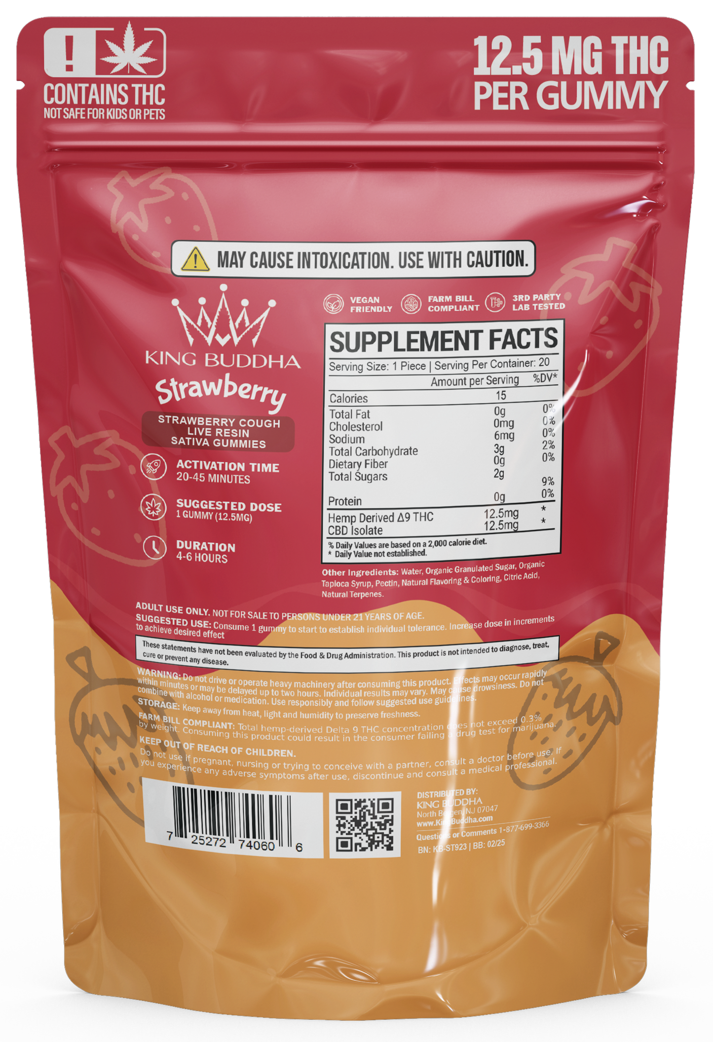 STRAWBERRY DELTA-9 GUMMIES - LIVE RESIN SATIVA - King Buddha