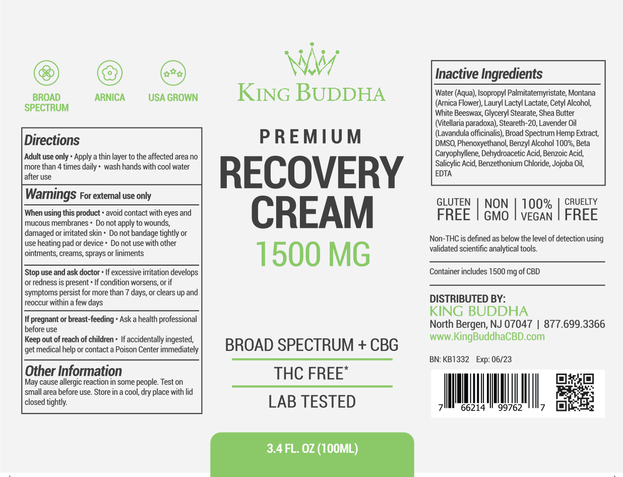 BROAD SPECTRUM CBD + CBG CREAM AIRLESS PUMP - 3.4 FL OZ - 1500MG (100ML) - King Buddha