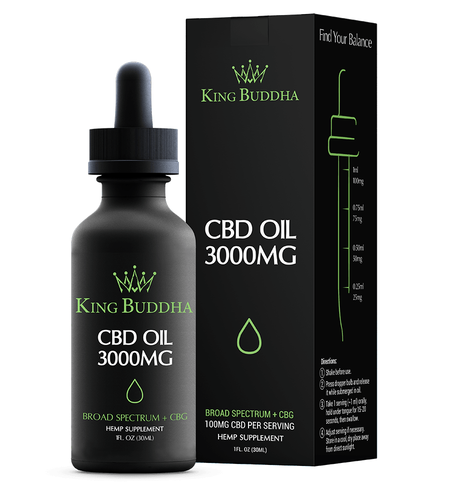 BROAD SPECTRUM CBD TINCTURE OIL NATURAL – 3000MG – 30ML - King Buddha