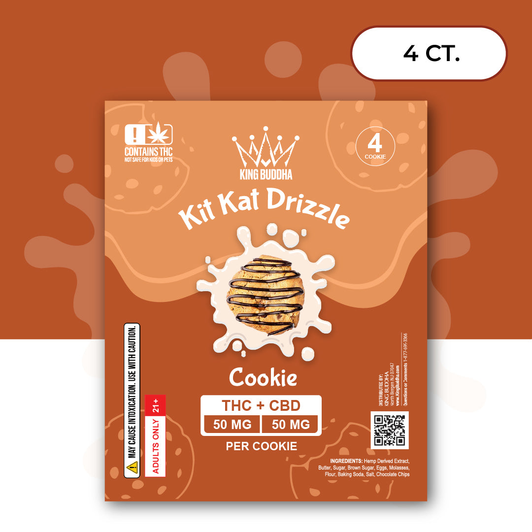 KIT KAT DRIZZLE THC + CBD COOKIES – 50MG THC + 50MG CBD PER COOKIE