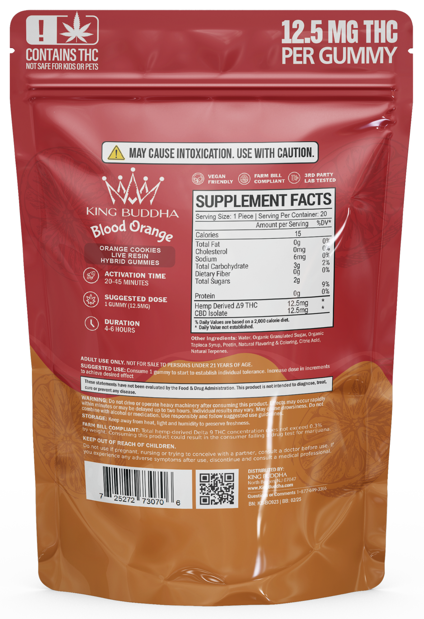 BLOOD ORANGE DELTA 9 GUMMIES - LIVE RESIN HYBRID - King Buddha