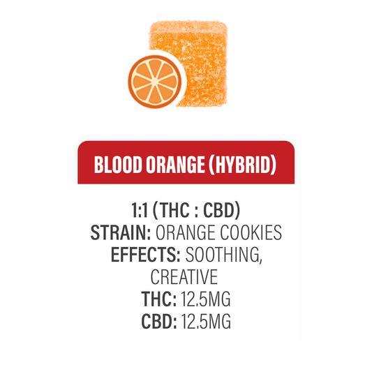 BLOOD ORANGE THC + CBD HYBRID GUMMIES