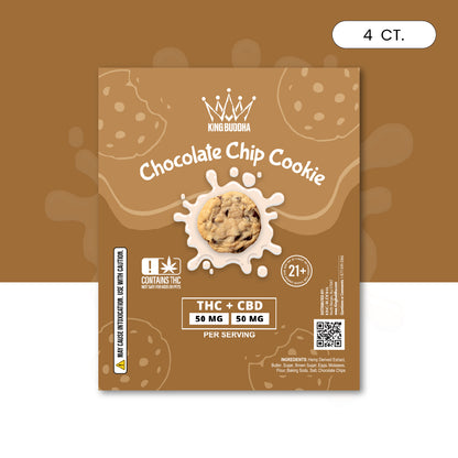 CHOCOLATE CHIP THC + CBD COOKIES – 50MG THC + 50MG CBD PER COOKIE