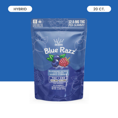 BLUE RAZZ THC + CBD HYBRID GUMMIES