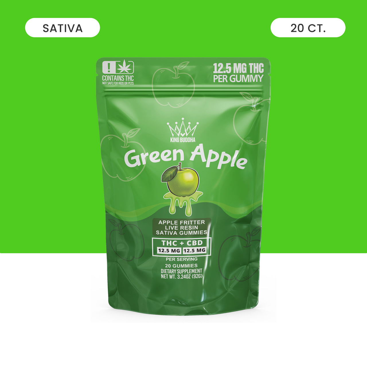 GREEN APPLE DELTA-9 GUMMIES - LIVE RESIN SATIVA
