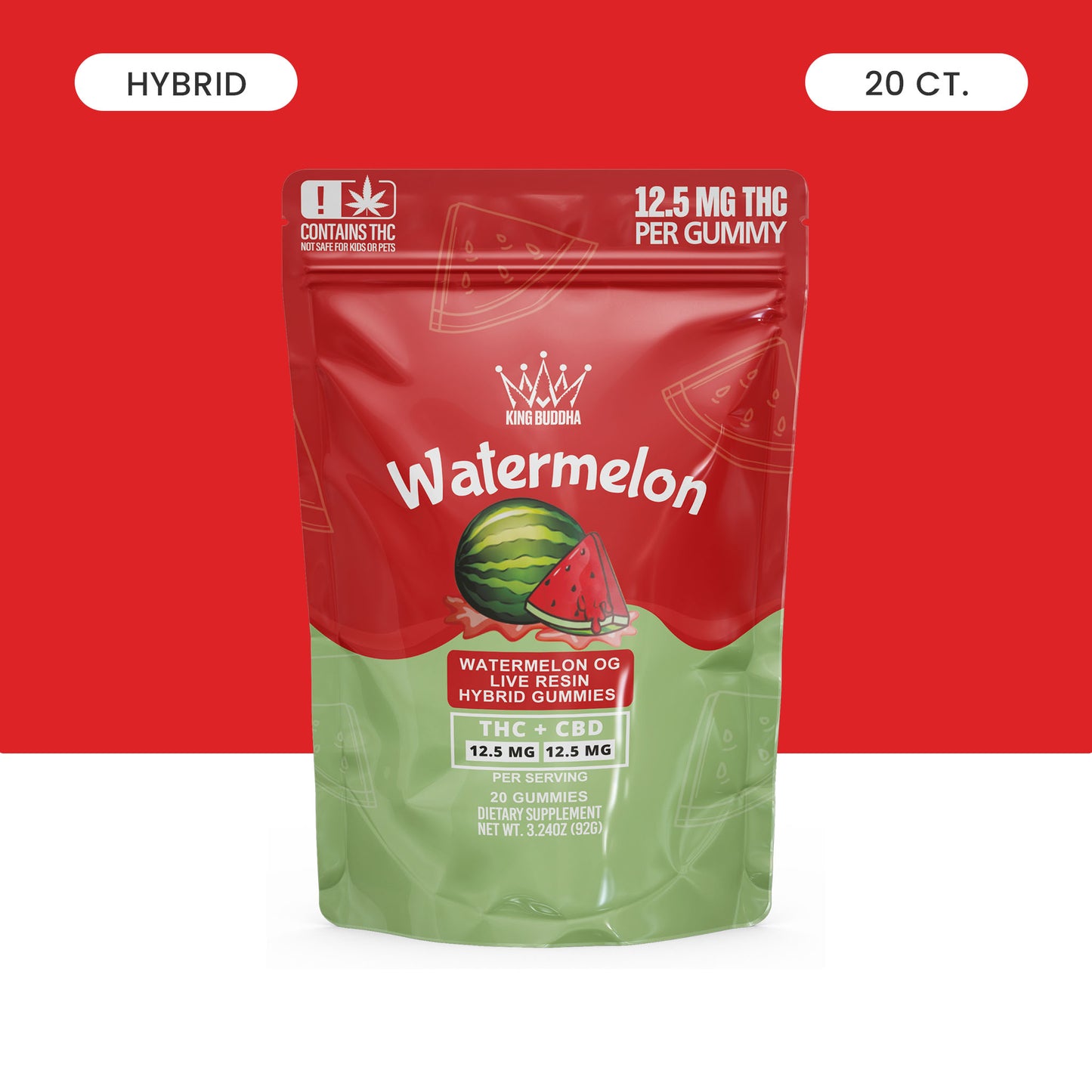 WATERMELON THC + CBD HYBRID GUMMIES