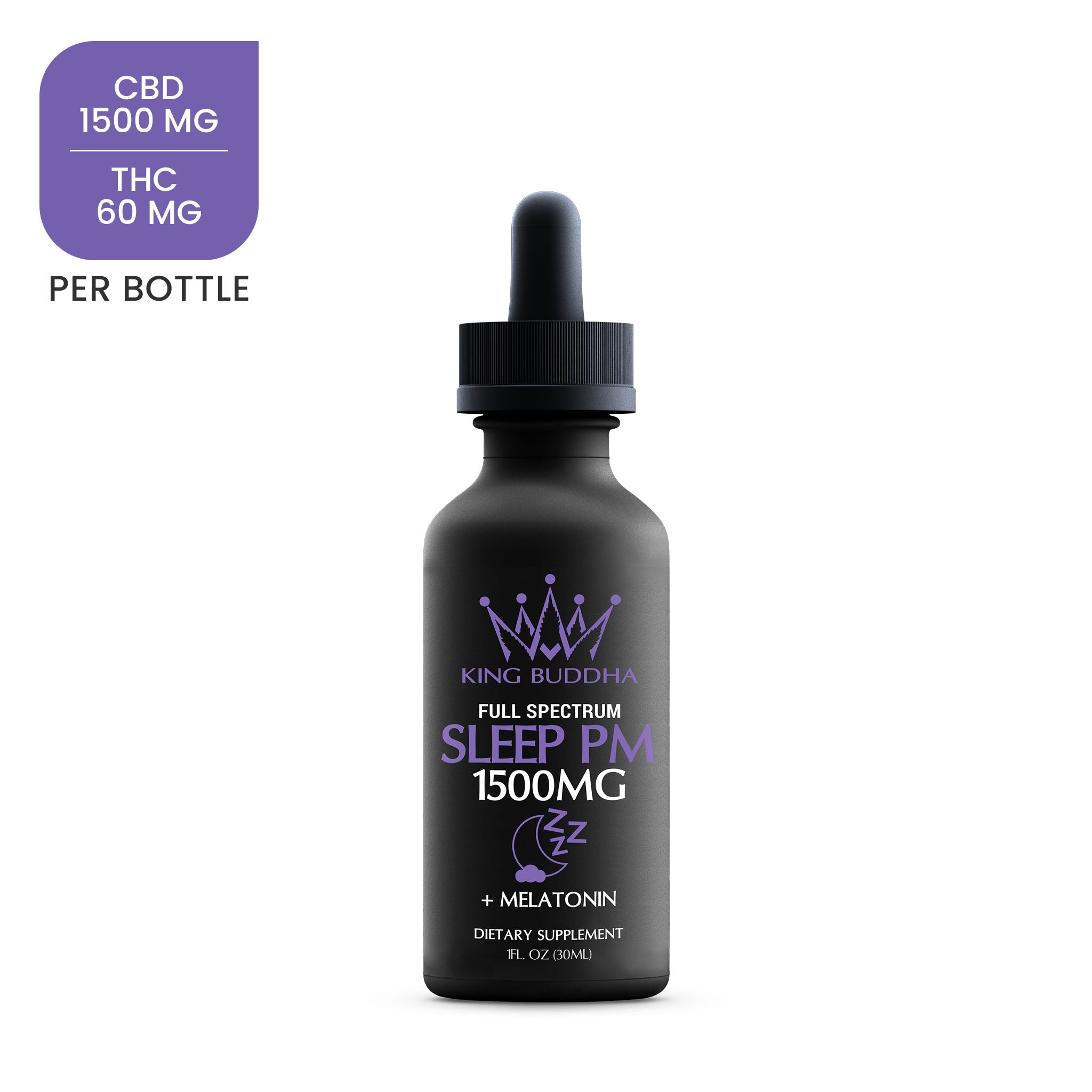 SLEEP PM CBD TINCTURE OIL + MELATONIN - FULL SPECTRUM - 1500MG - 30ML