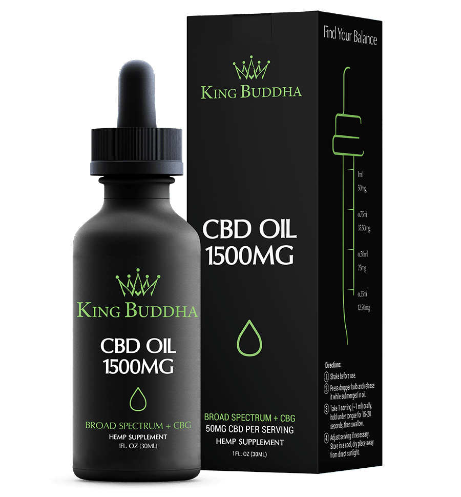 BROAD SPECTRUM CBD TINCTURE OIL NATURAL – 1500MG – 30ML - King Buddha