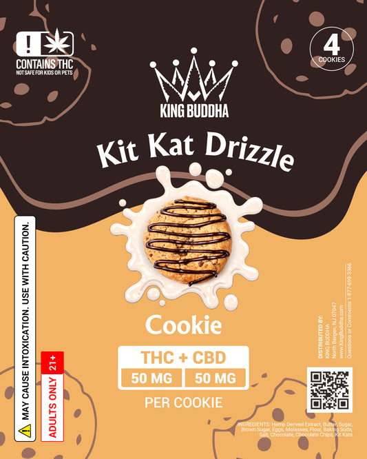 KIT KAT DRIZZLE THC + CBD COOKIES – 50MG THC + 50MG CBD PER COOKIE
