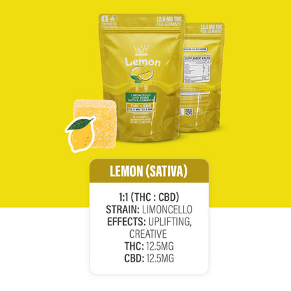 LEMON THC + CBD SATIVA GUMMIES