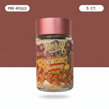 PERSY SNOWCONES SNOWCAPS PEACH JELLY BELLY PRE-ROLLS - 5 PACK
