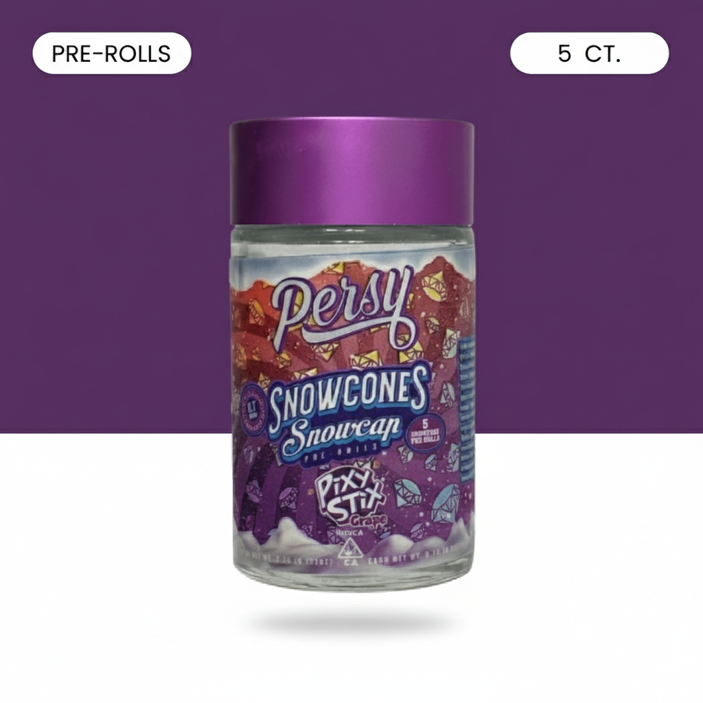 PERSY SNOWCONES SNOWCAPS PIXY STIX GRAPE PRE-ROLLS - 5 PACK