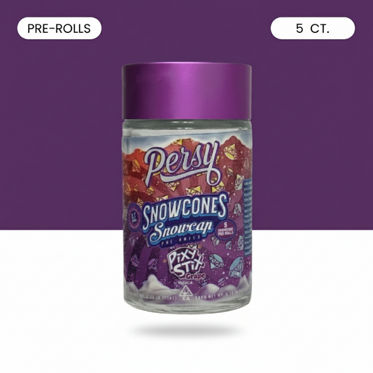 PERSY SNOWCONES SNOWCAPS PIXY STIX GRAPE PRE-ROLLS - 5 PACK