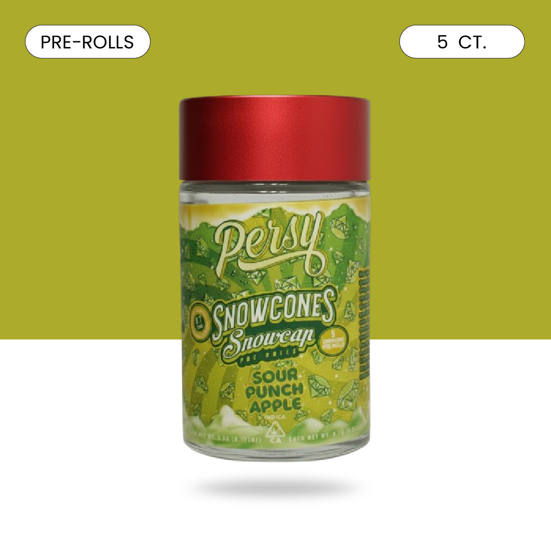 PERSY SNOWCONES SNOWCAPS SOUR APPLE PRE-ROLLS - 5 PACK