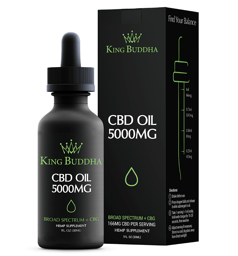 BROAD SPECTRUM CBD TINCTURE OIL NATURAL – 5000MG – 30ML - King Buddha