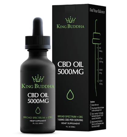 BROAD SPECTRUM CBD TINCTURE OIL NATURAL – 5000MG – 30ML - King Buddha
