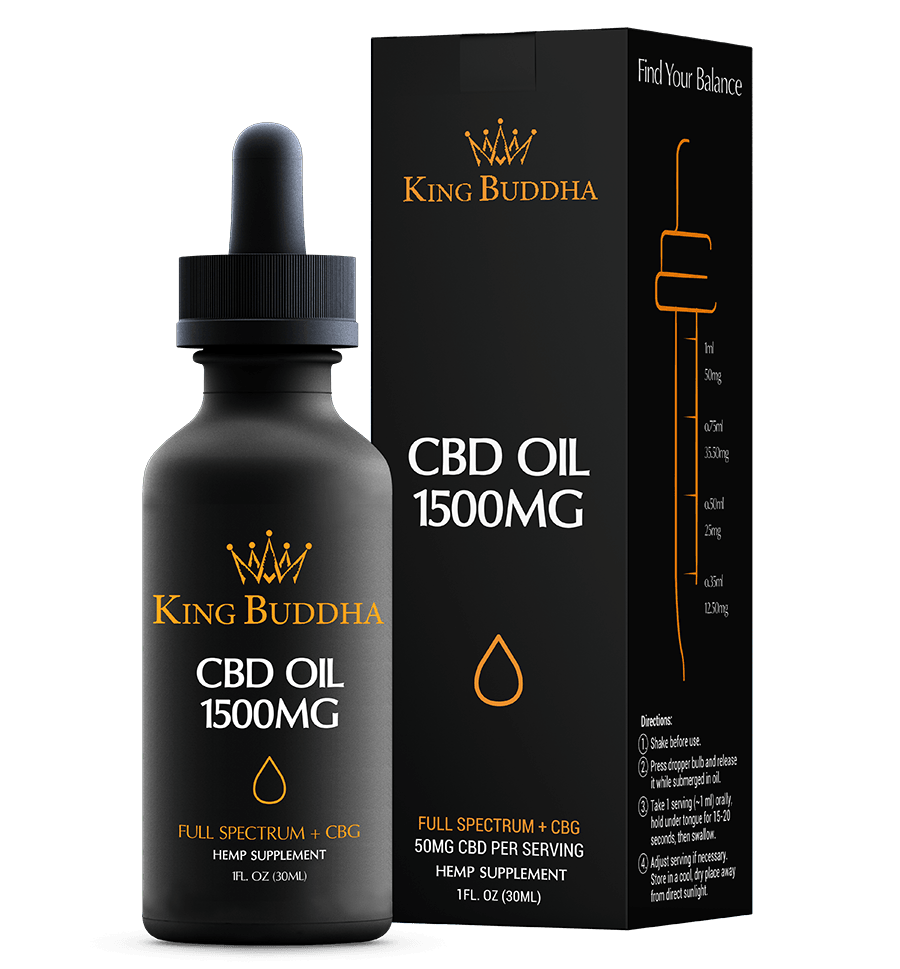 FULL SPECTRUM CBD TINCTURE OIL NATURAL – 1500MG – 30ML - King Buddha