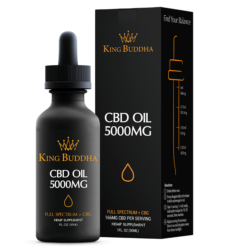 FULL SPECTRUM CBD TINCTURE OIL NATURAL – 5000MG – 30ML - King Buddha