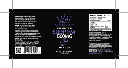 SLEEP PM CBD TINCTURE OIL + MELATONIN - FULL SPECTRUM - 1500MG - 30ML - King Buddha